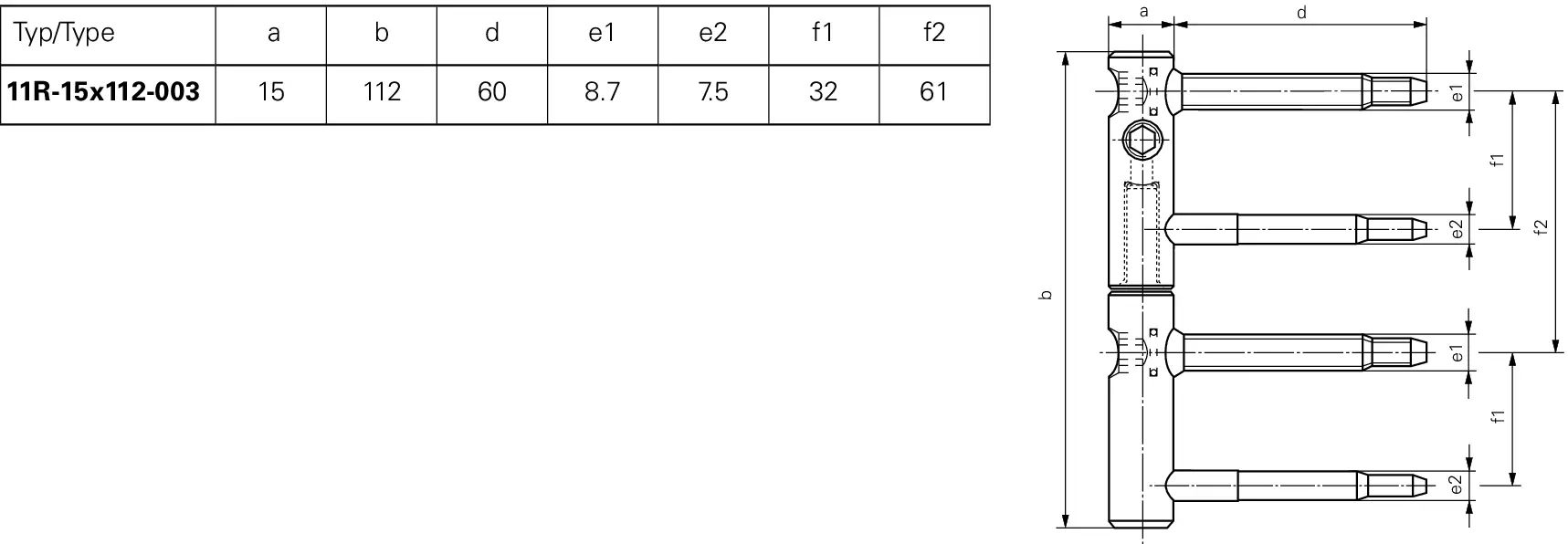 11R-Bänder 15x112 für gefälzte Türen