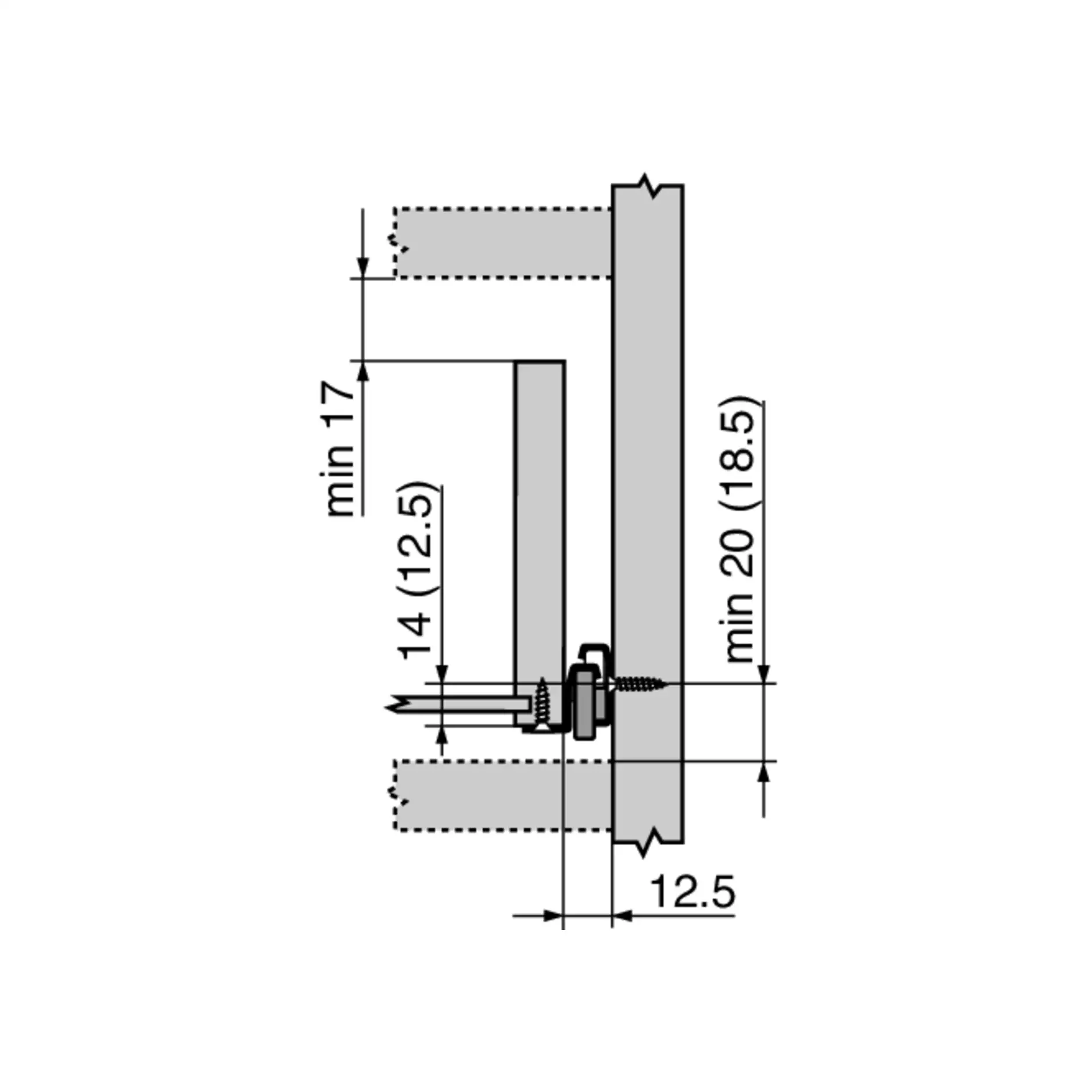 blum Extensible à simple extension 230M blanc crème