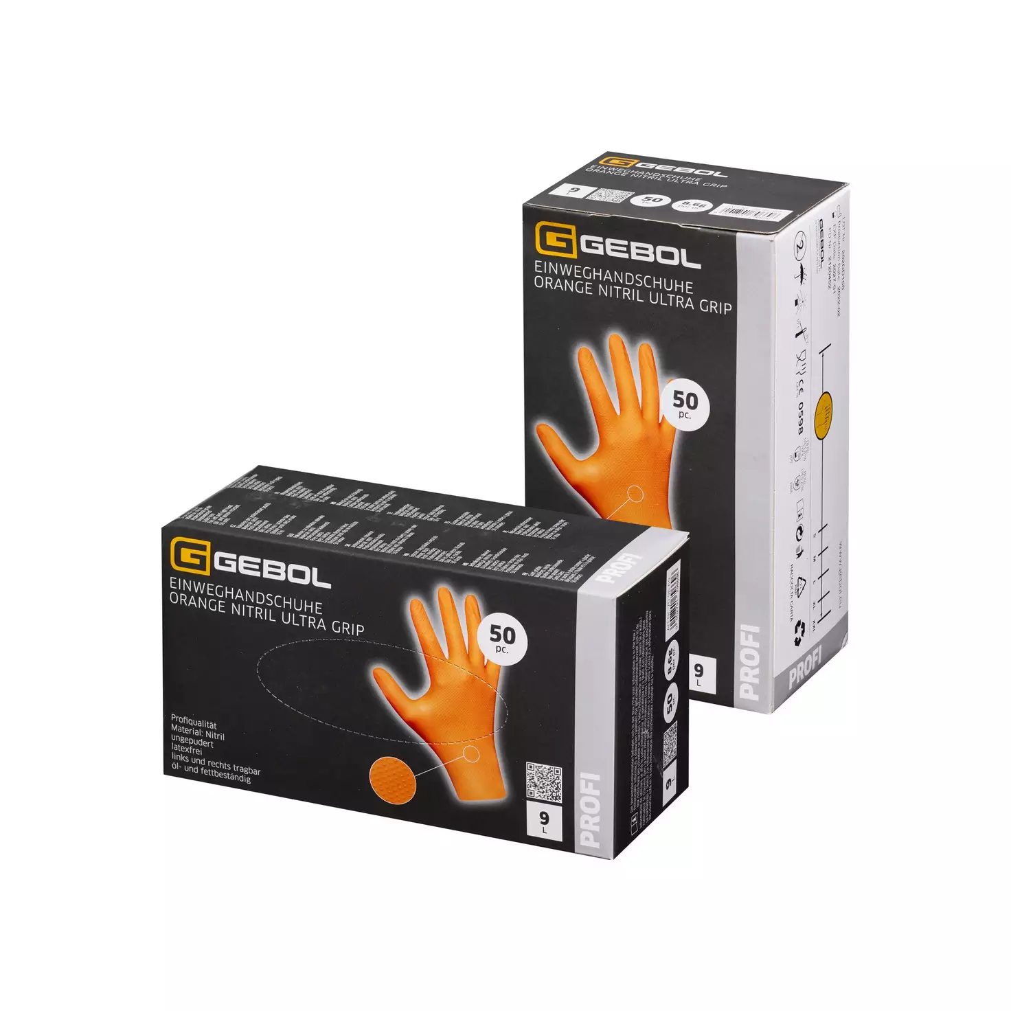 100 Gants Nitrile Noirs XL – Sans Latex, Sans Poudre, Bouts Texturés, Haute Résistance
