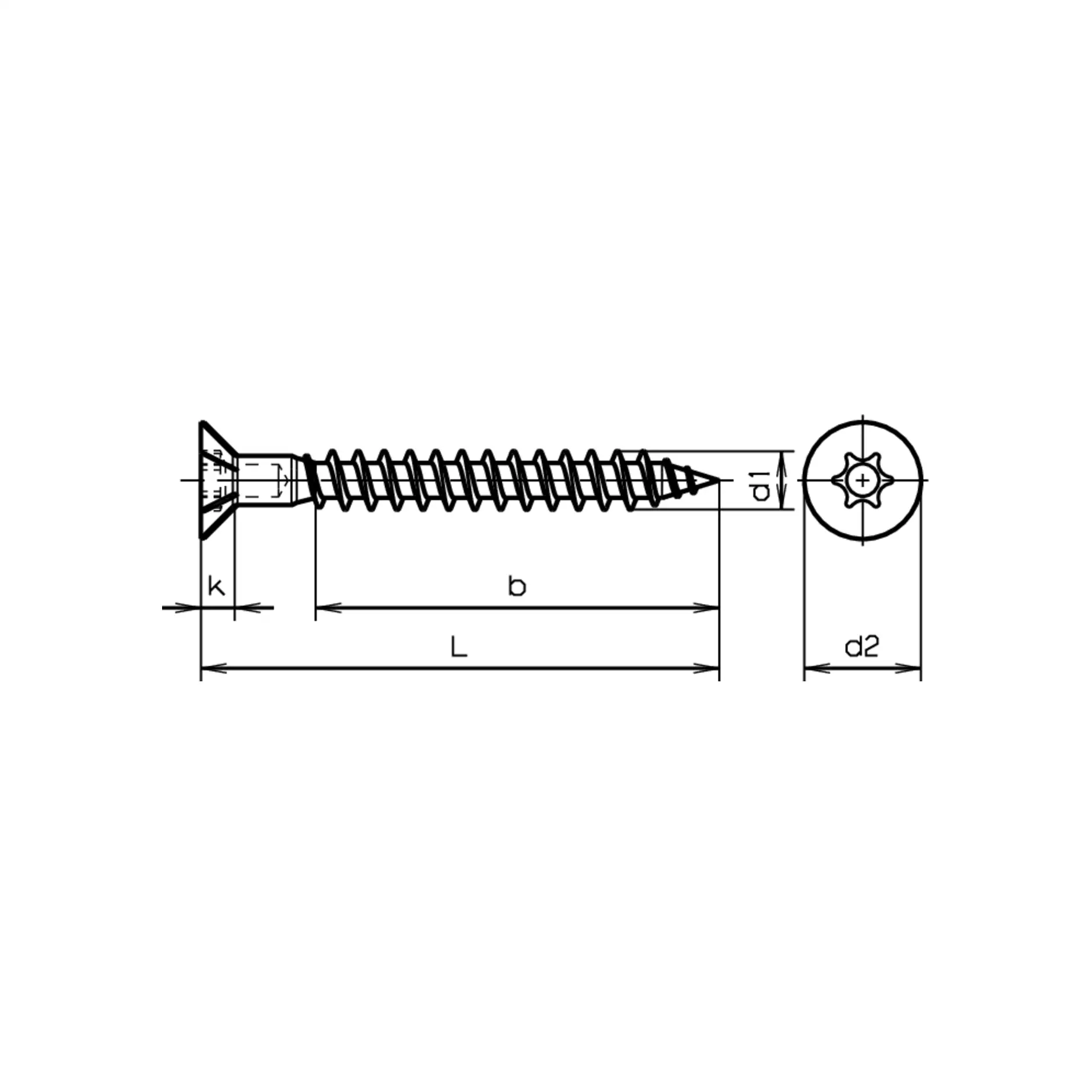 Senk Spanplattenschrauben T25
