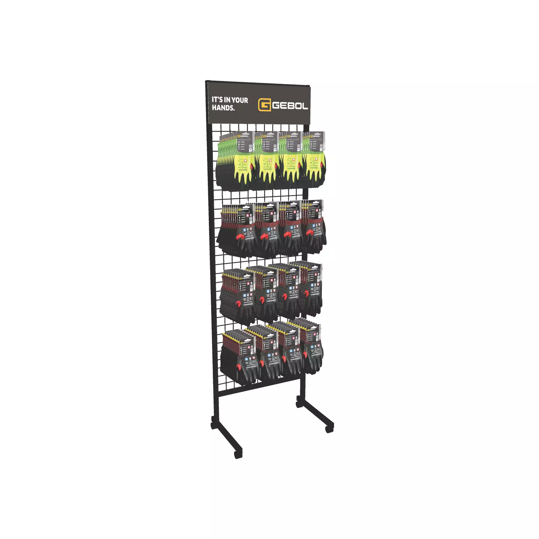 2137251_GEBOL_Cut-Display Metallständer_auf_Rollen_Vorderseite