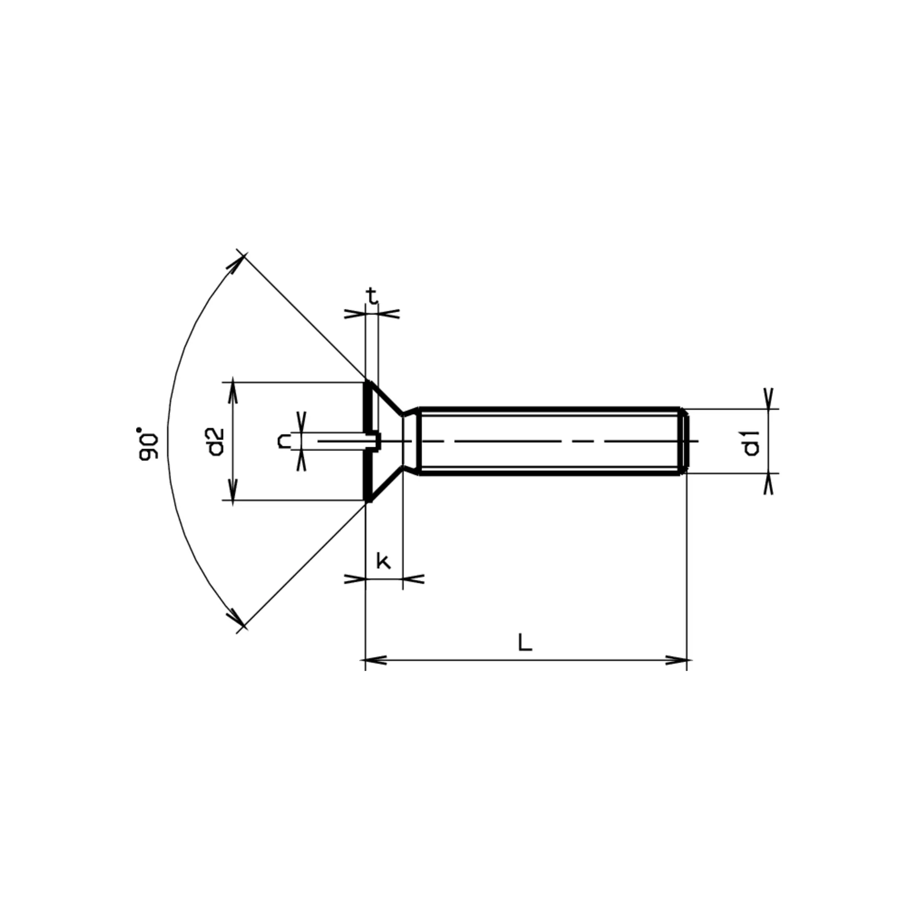 Vis � t�te frais�e DIN 963A-PA 6.6