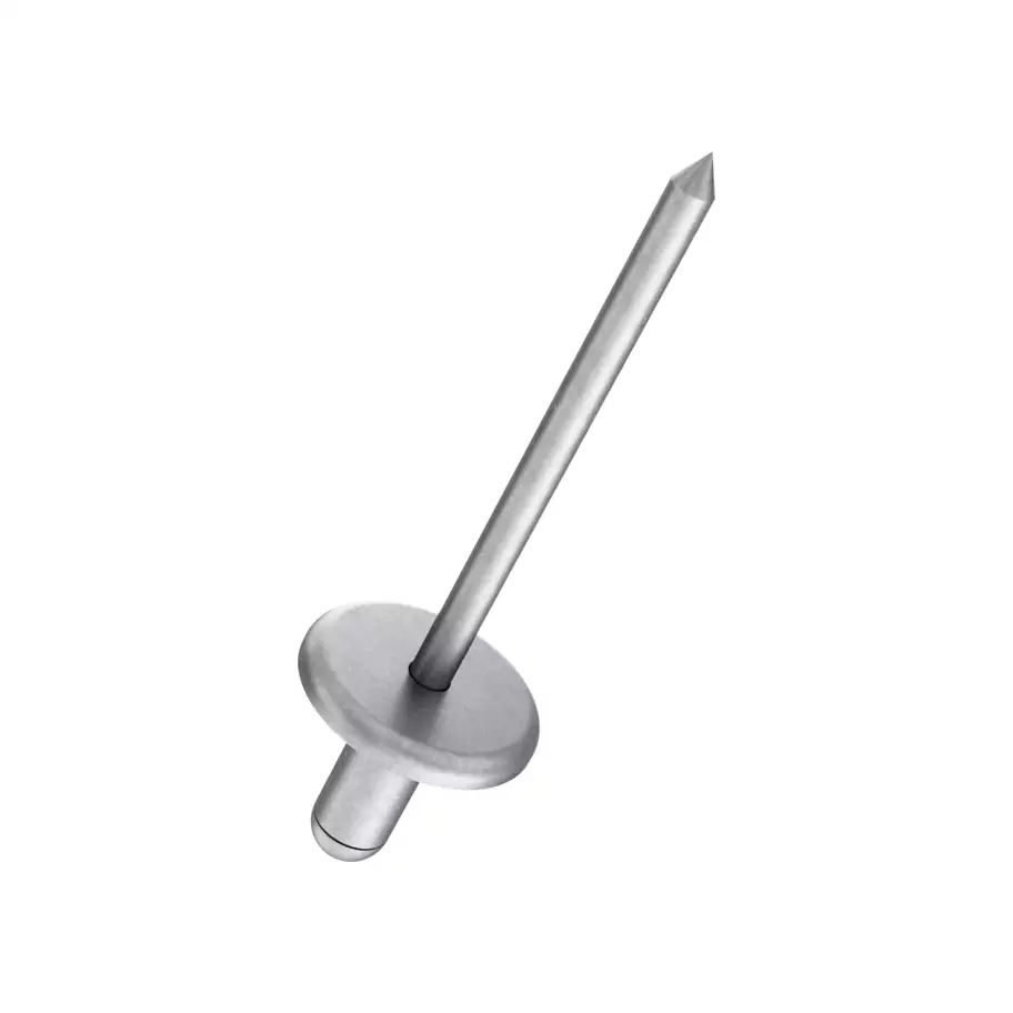 SKIR'CO 100 Stück Aluminium-Blindnieten 3,2 X 16 Mm – Stahldorn, Kuppelkopf, DIN 7337, Inkl. 3,3 Mm Bohrer Bauindustrie Nieten