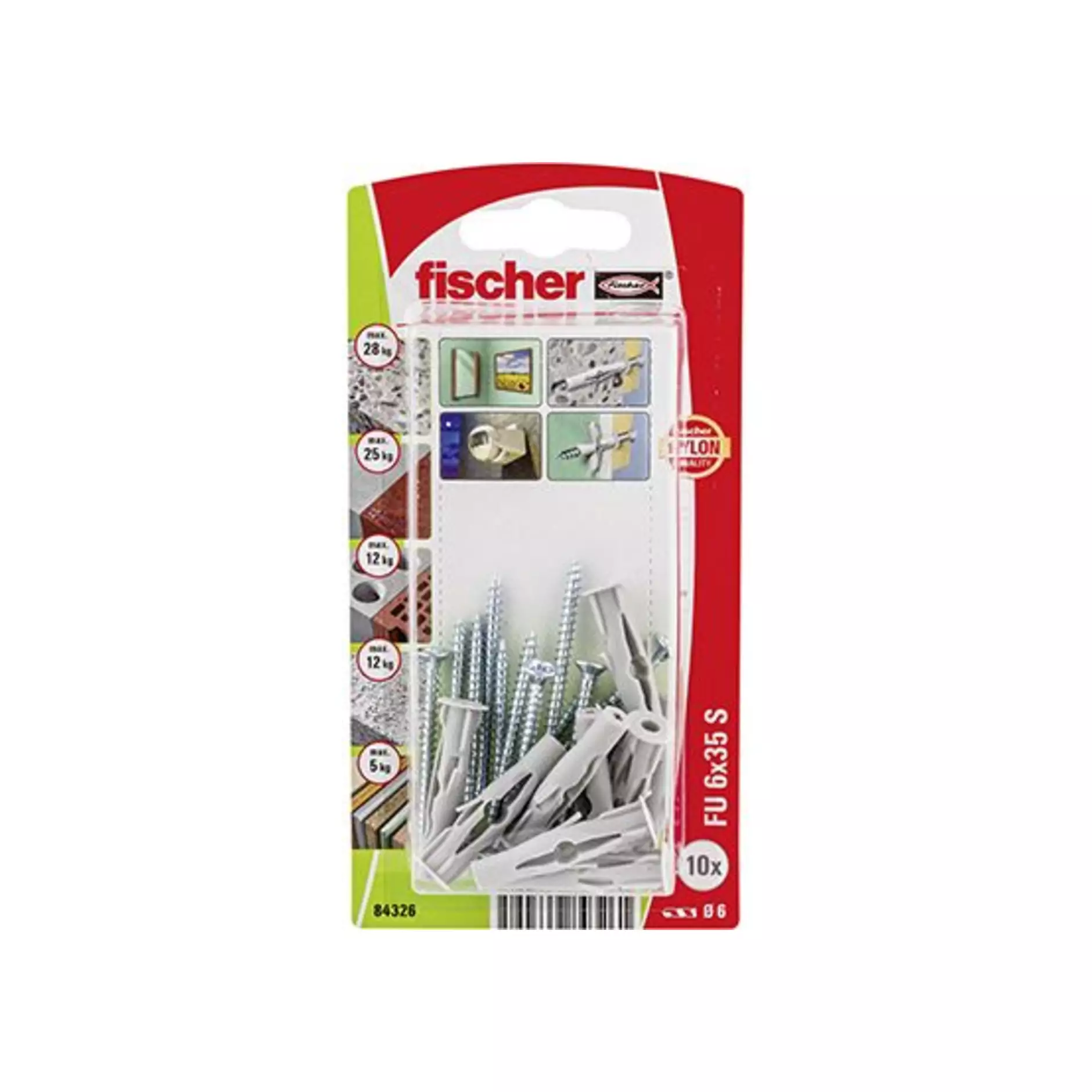 FI SB 84326 Unidübel FU 6X35 S NV 10St
