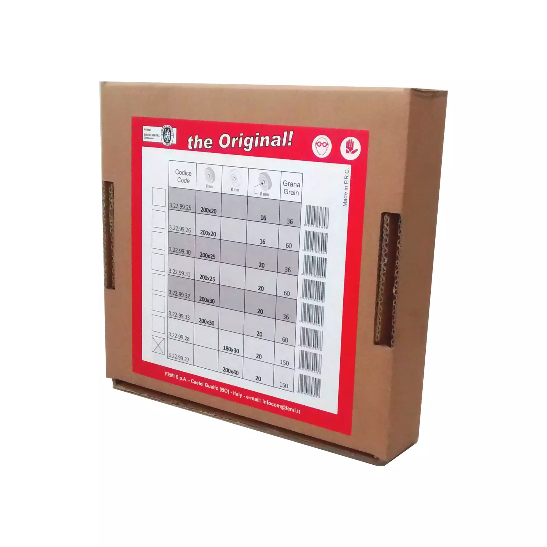 FEMI Schleifscheibe Verpackung Rückseite