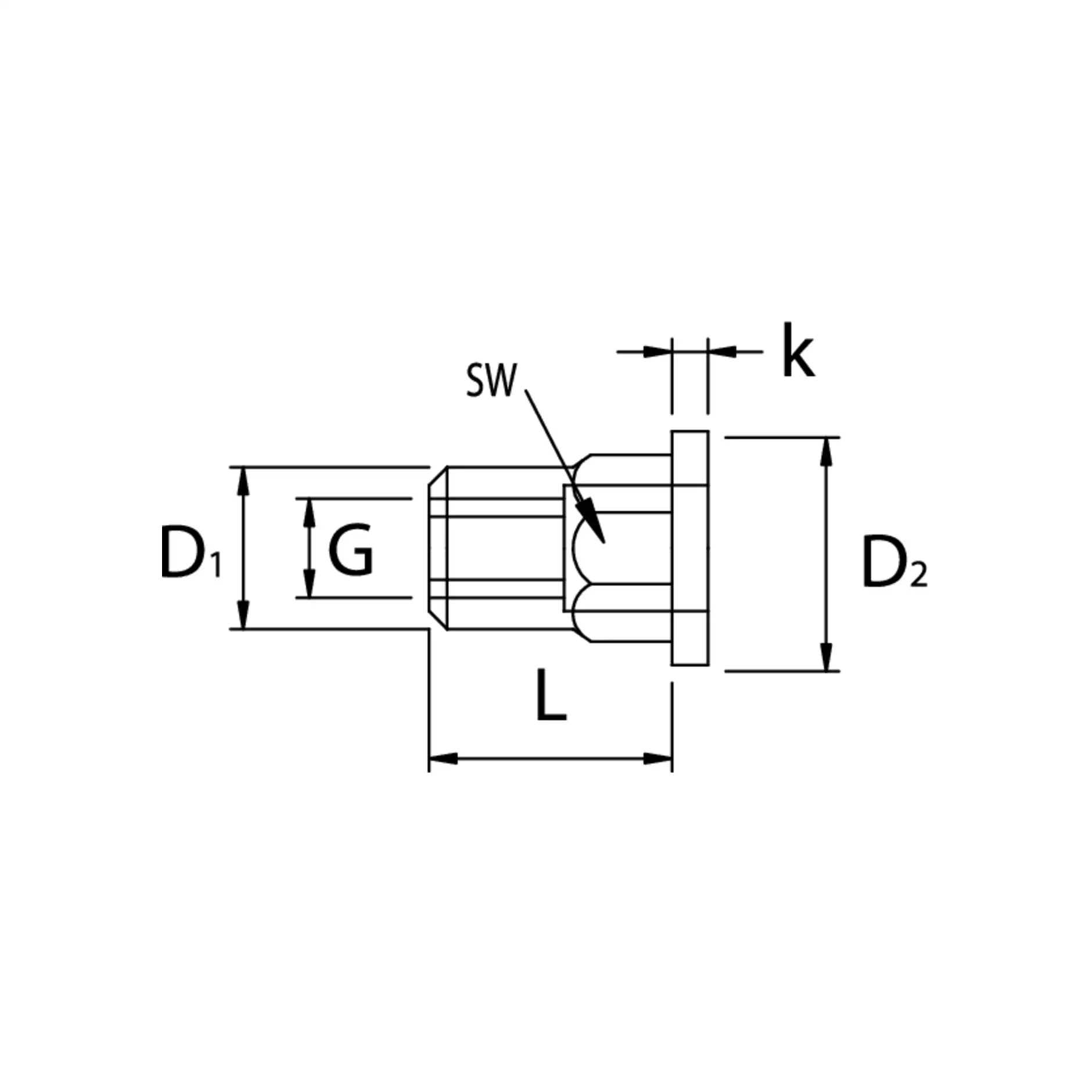 GE Blindnietmuttern flru 6Kt A4