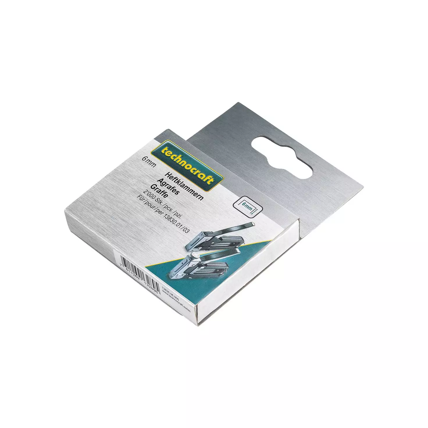 663833_TECHNOCRAFT_Heftklammern_6mm+2&#39;000_Stück