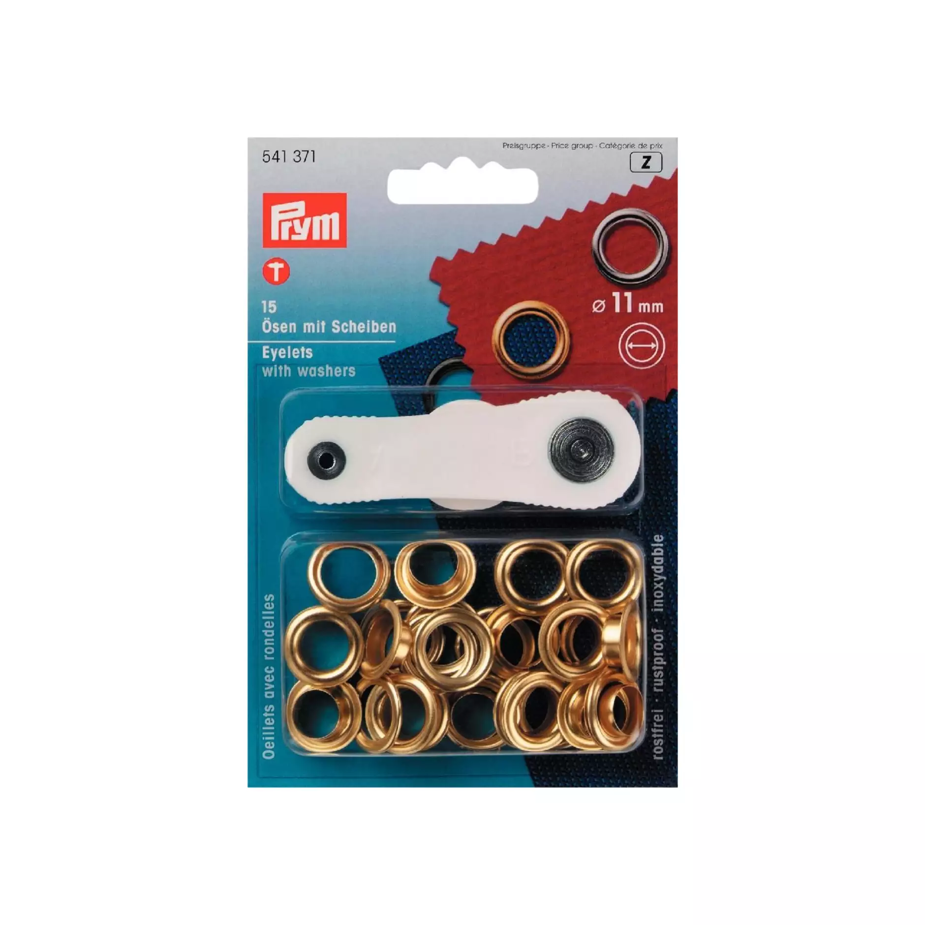 PRYM Öse mit Scheibe goldf 11mm