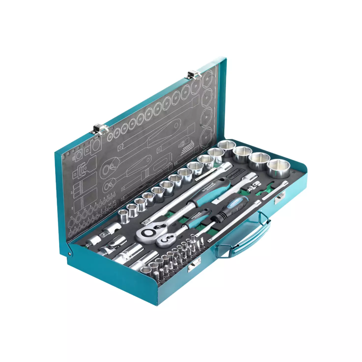 664648_technocraft_SteckSchlü-Satz_1zu4Zoll+1zu2Zoll_53tlg_transparent