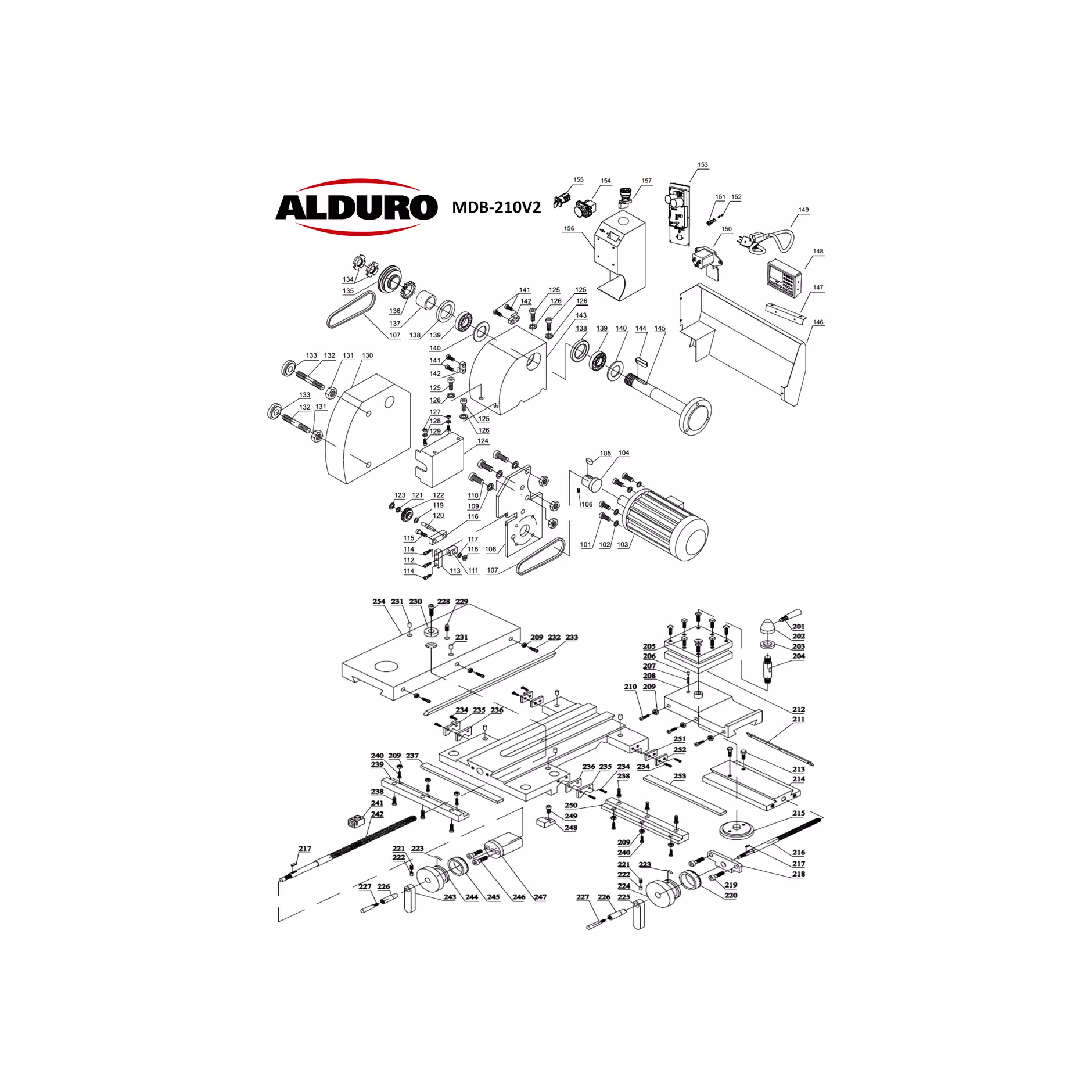 ALDURO MDB-210V2 Explosionszeichnung 1
