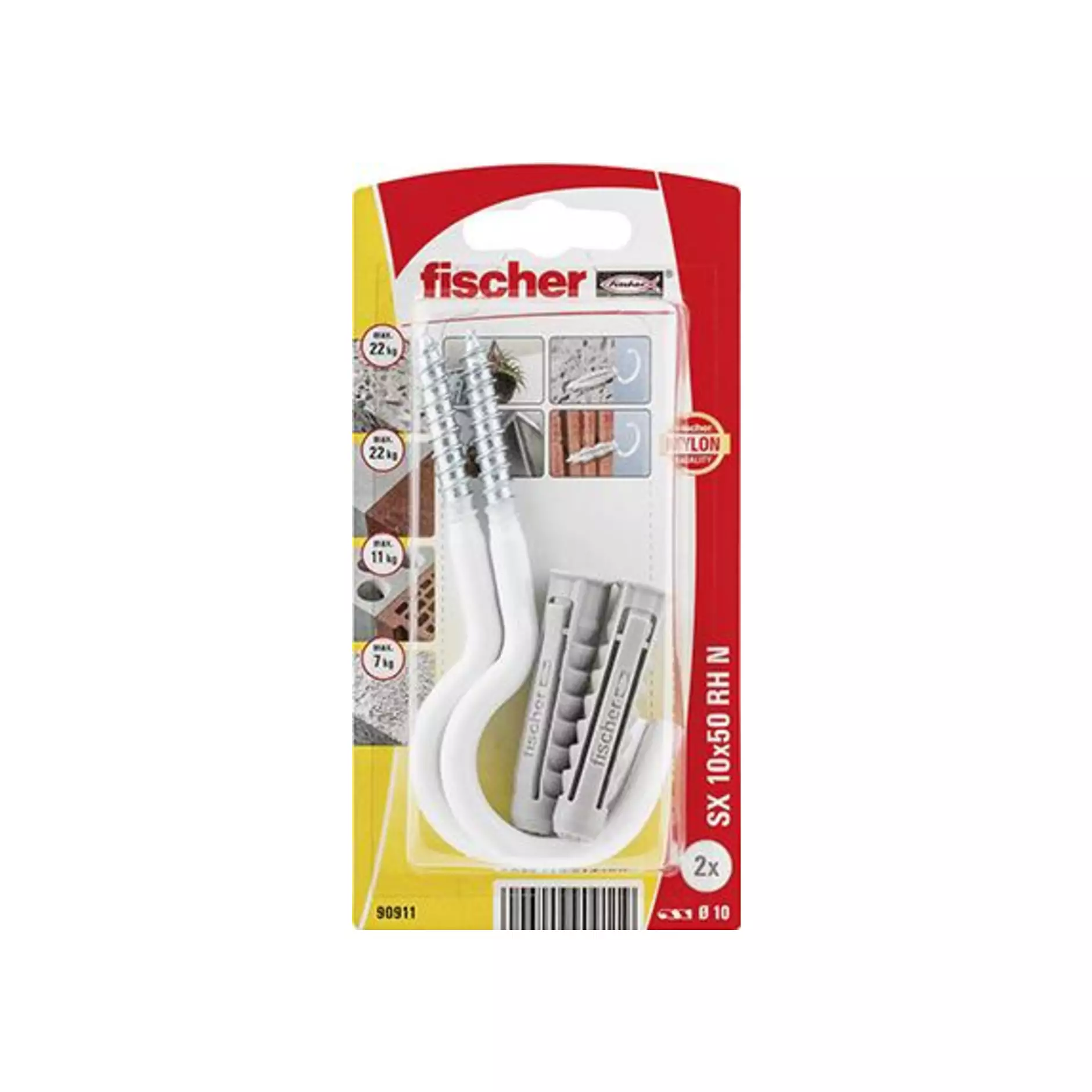 Dübel mit Rundhaken weiss